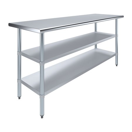 AMGOOD 24x72 Prep Table with Stainless Steel Top and 2 Shelves AMG WT-2472-2SH